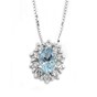 Pendant white gold with aquamarine and diamonds 491A