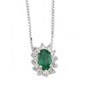Pendant white gold with emerald and diamonds 577S