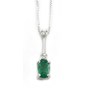 Pendant white gold with emerald and diamonds 722S