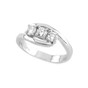 Anello trilogy in oro bianco con diamanti TRY31