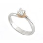 Anello Solitario oro bianco/rosa con Diamante S238