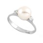 Anello oro bianco con perla e diamanti F98