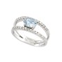Anello oro bianco con acquamarina e diamanti PC53A