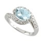 Ring white gold with aquamarine and diamonds PC45A