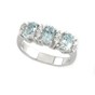 Anello oro bianco con acquamarine e diamanti PC66A
