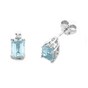 Orecchini oro bianco con acquamarine e diamanti O122A
