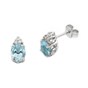 Earrings white gold with aquamarines O61A