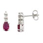 Earrings white gold with rubies and diamonds O263R