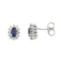 Earrings white gold with sapphires and diamonds O224Z