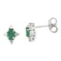 Earrings white gold with emeralds and diamonds O188S