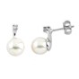 Earrings white gold with pearls and diamonds O247