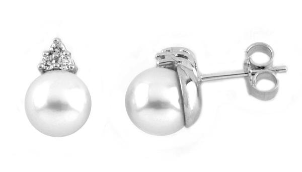Parure white gold with pearls and diamonds 486/O167