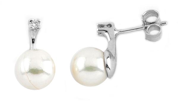 Parure white gold with pearls and diamonds 682/O247