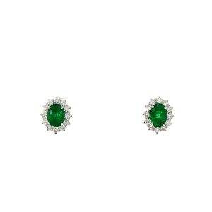 Orecchino smeraldo e diamanti