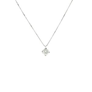 Collana Punto Luce in Oro Bianco con Diamante
