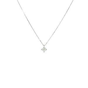 Collana a Catena in Oro Bianco con Diamante