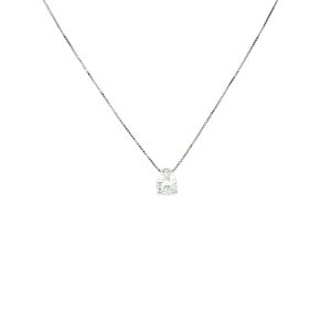 Collana in Oro Bianco con Diamante Taglio Goccia