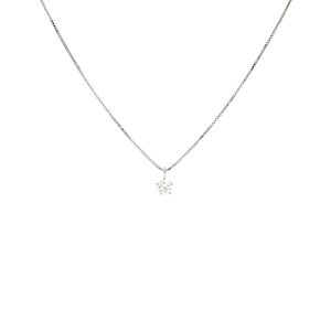 Collana con Pendente Diamante in Oro Bianco