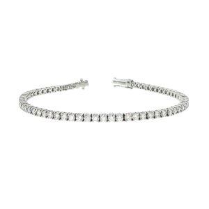 Bracciale Tennis in Oro Bianco con Diamanti